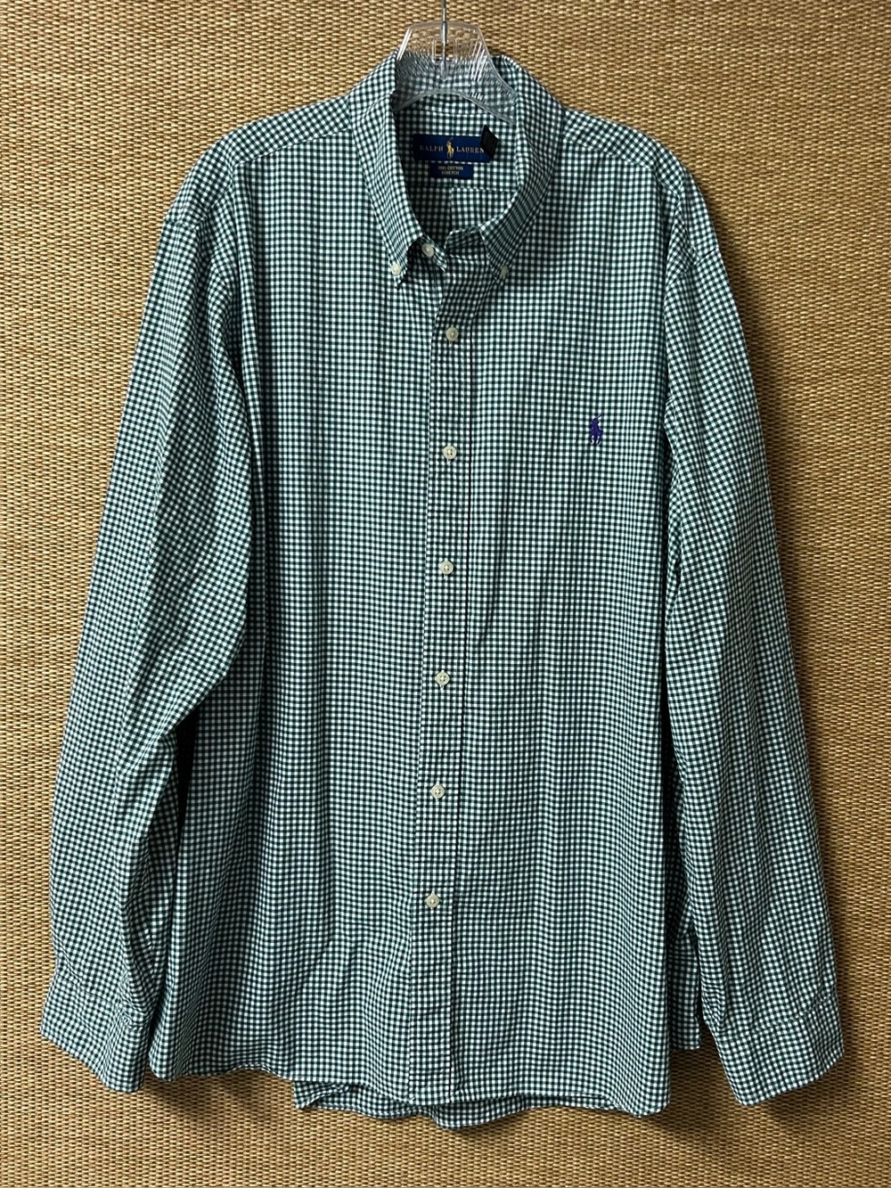 Ralph Lauren Shirt Men’s XXL Green White Check